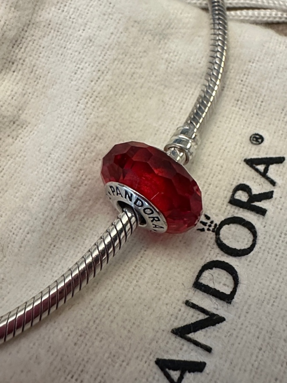 Pandora Red Faceted Fascinating Murano Charm